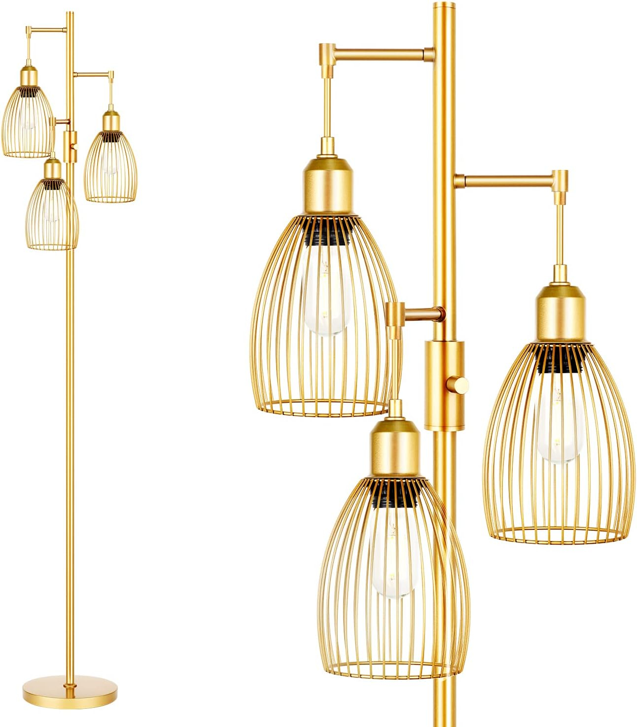 Dimmable Floor Lamp with Birdcage Lampshade – Elegant and Stable – 3 LED Bulbs Included Pakagi 5 Dimmable Floor Lamp with Birdcage Lampshade – Elegant and Stable – 3 LED Bulbs Included Pakagi 5