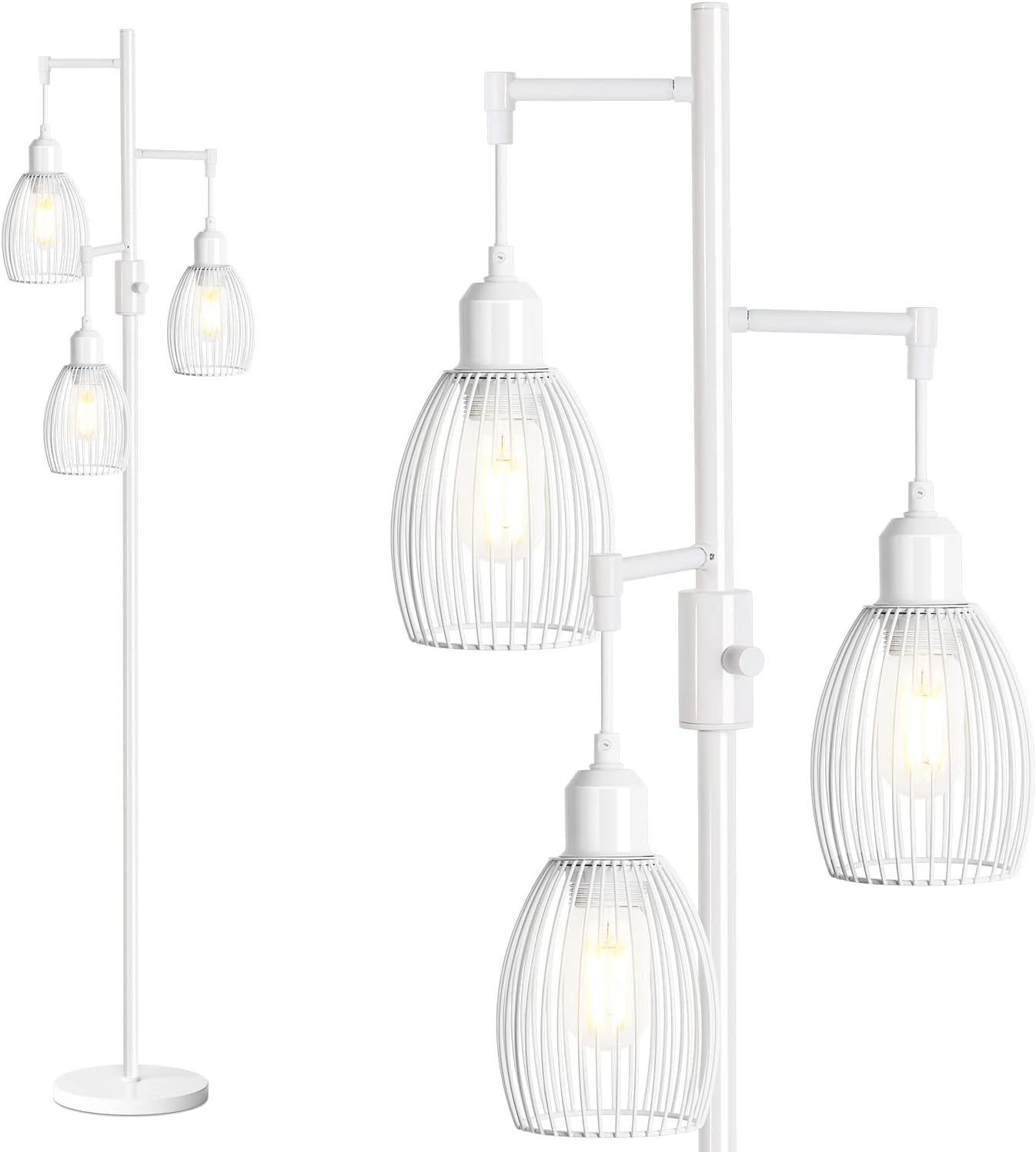 Dimmable Floor Lamp with Birdcage Lampshade – Elegant and Stable – 3 LED Bulbs Included Pakagi 7 Dimmable Floor Lamp with Birdcage Lampshade – Elegant and Stable – 3 LED Bulbs Included Pakagi 7