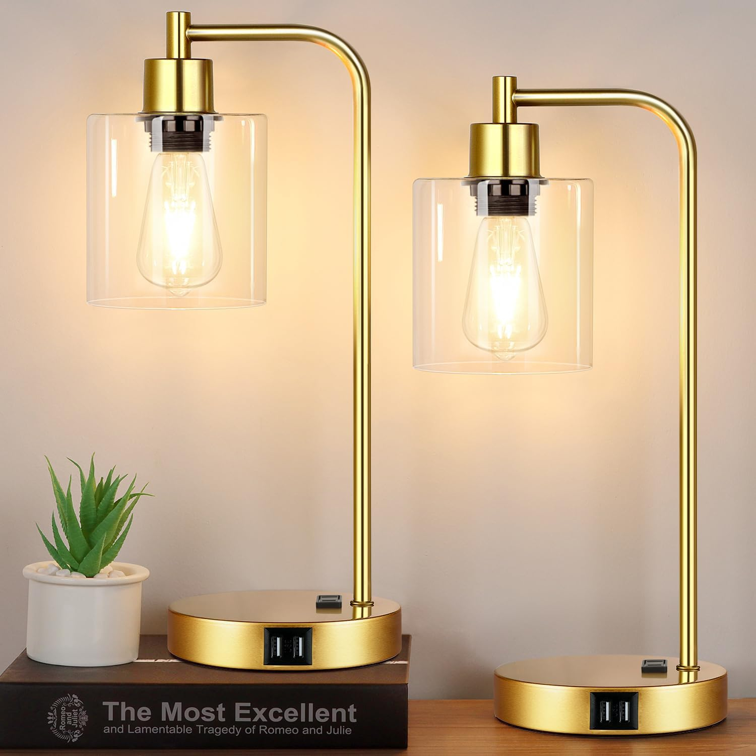 Industrial Touch Control Table Lamp with USB Ports and AC Outlet – 3-Way Dimmable, 2 Free LED Bulbs Included Pakagi 5 Industrial Touch Control Table Lamp with USB Ports and AC Outlet – 3-Way Dimmable, 2 Free LED Bulbs Included Pakagi 5