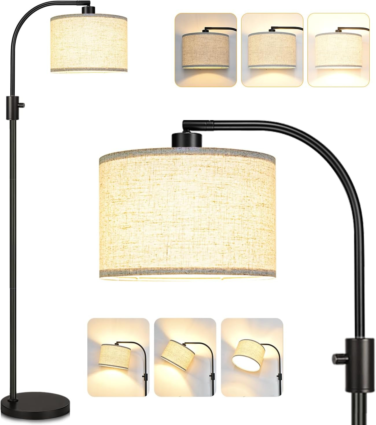 Modern Dimmable Floor Lamp with 1200 Lumens LED Bulb – Stylish Arc Design for Living Room, Bedroom, Office – Includes Edison Bulb Pakagi 4 Modern Dimmable Floor Lamp with 1200 Lumens LED Bulb – Stylish Arc Design for Living Room, Bedroom, Office – Includes Edison Bulb Pakagi 4
