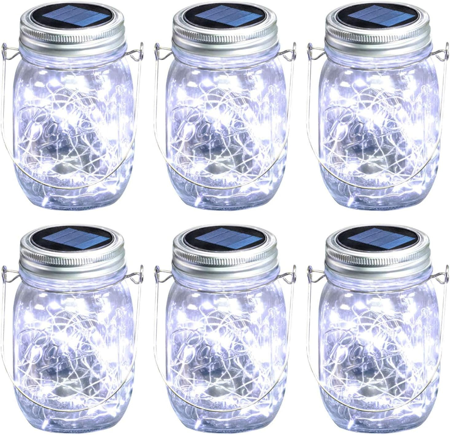 6 Pack Solar Mason Jar Lights – Waterproof 30 LED Fairy Lights for Outdoor Patio, Garden, Wedding, Home Decor Pakagi 4 6 Pack Solar Mason Jar Lights – Waterproof 30 LED Fairy Lights for Outdoor Patio, Garden, Wedding, Home Decor Pakagi 4
