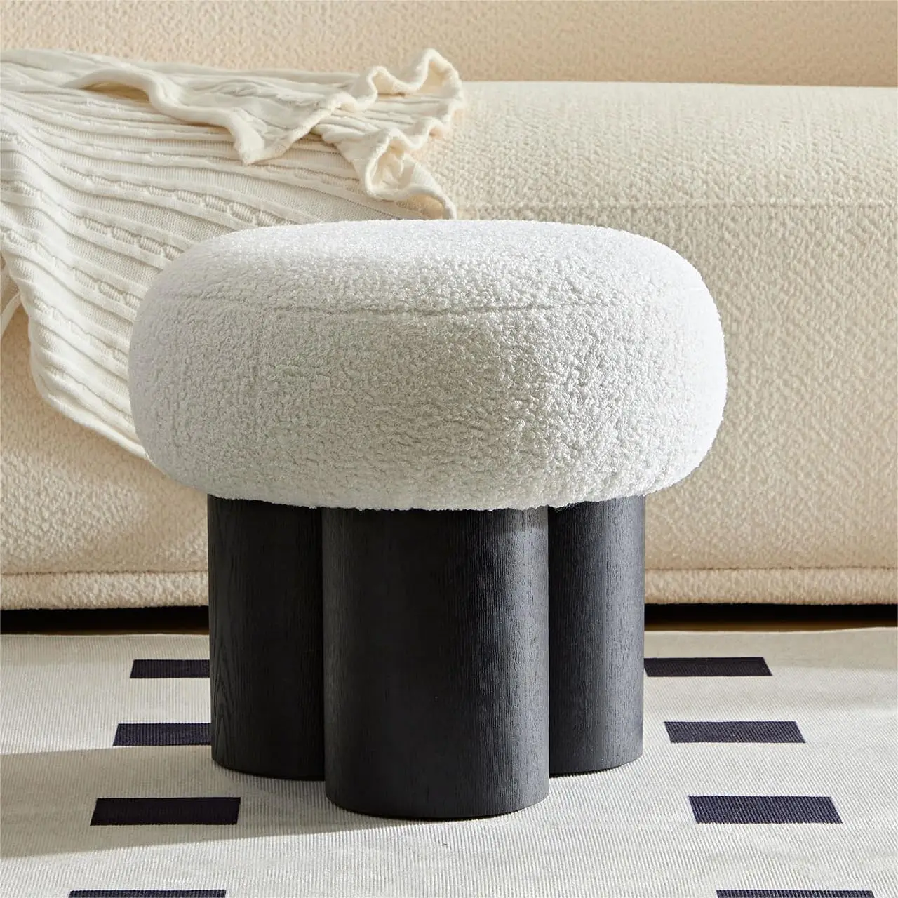 Soft Round Mushroom Pouf Ottoman – Plush Footrest with Non-Skid Base for Living Room, Office & Bedroom Pakagi 6 Soft Round Mushroom Pouf Ottoman – Plush Footrest with Non-Skid Base for Living Room, Office & Bedroom Pakagi 6