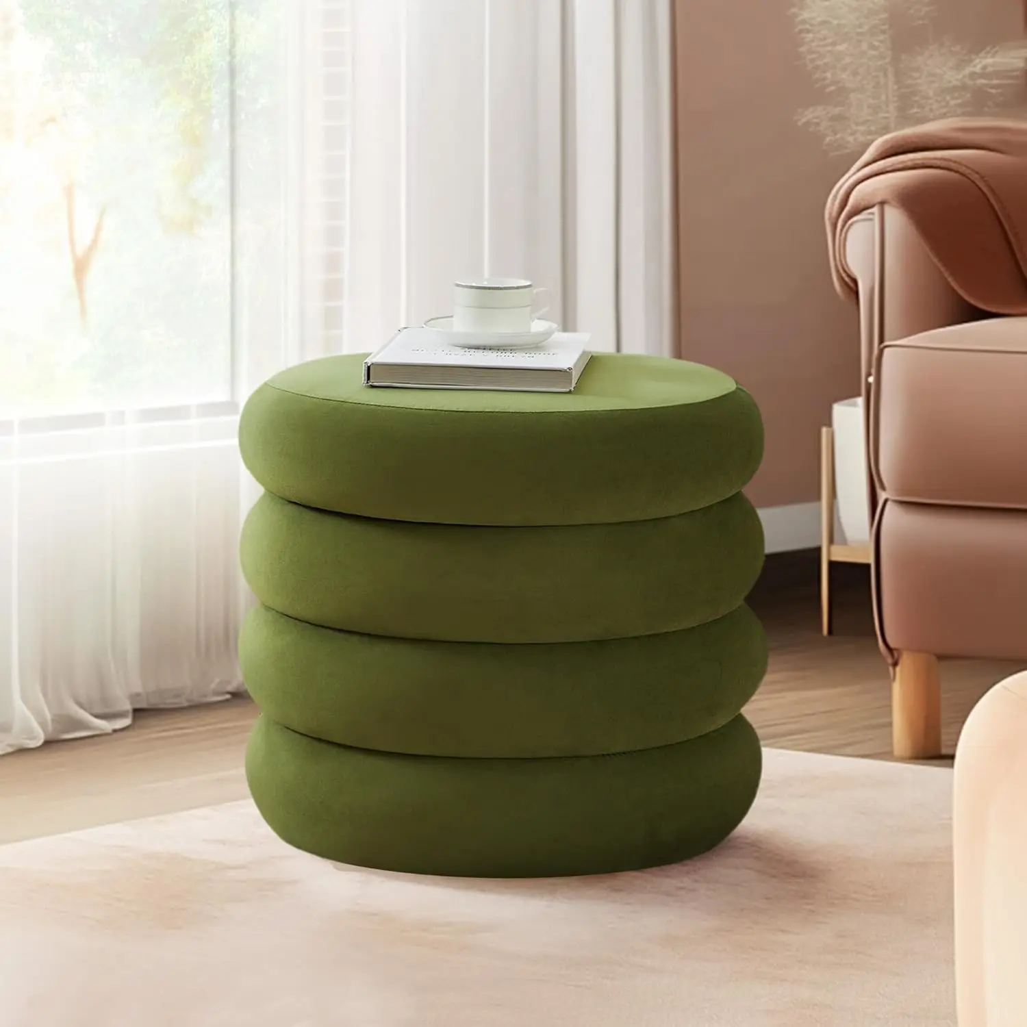 20.1″ Round Sherpa Pouf Ottoman – Storage Footrest & Stylish Seat Pakagi 8 20.1″ Round Sherpa Pouf Ottoman – Storage Footrest & Stylish Seat Pakagi 8