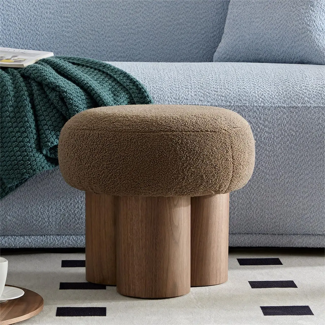 Soft Round Mushroom Pouf Ottoman – Plush Footrest with Non-Skid Base for Living Room, Office & Bedroom Pakagi 4 Soft Round Mushroom Pouf Ottoman – Plush Footrest with Non-Skid Base for Living Room, Office & Bedroom Pakagi 4