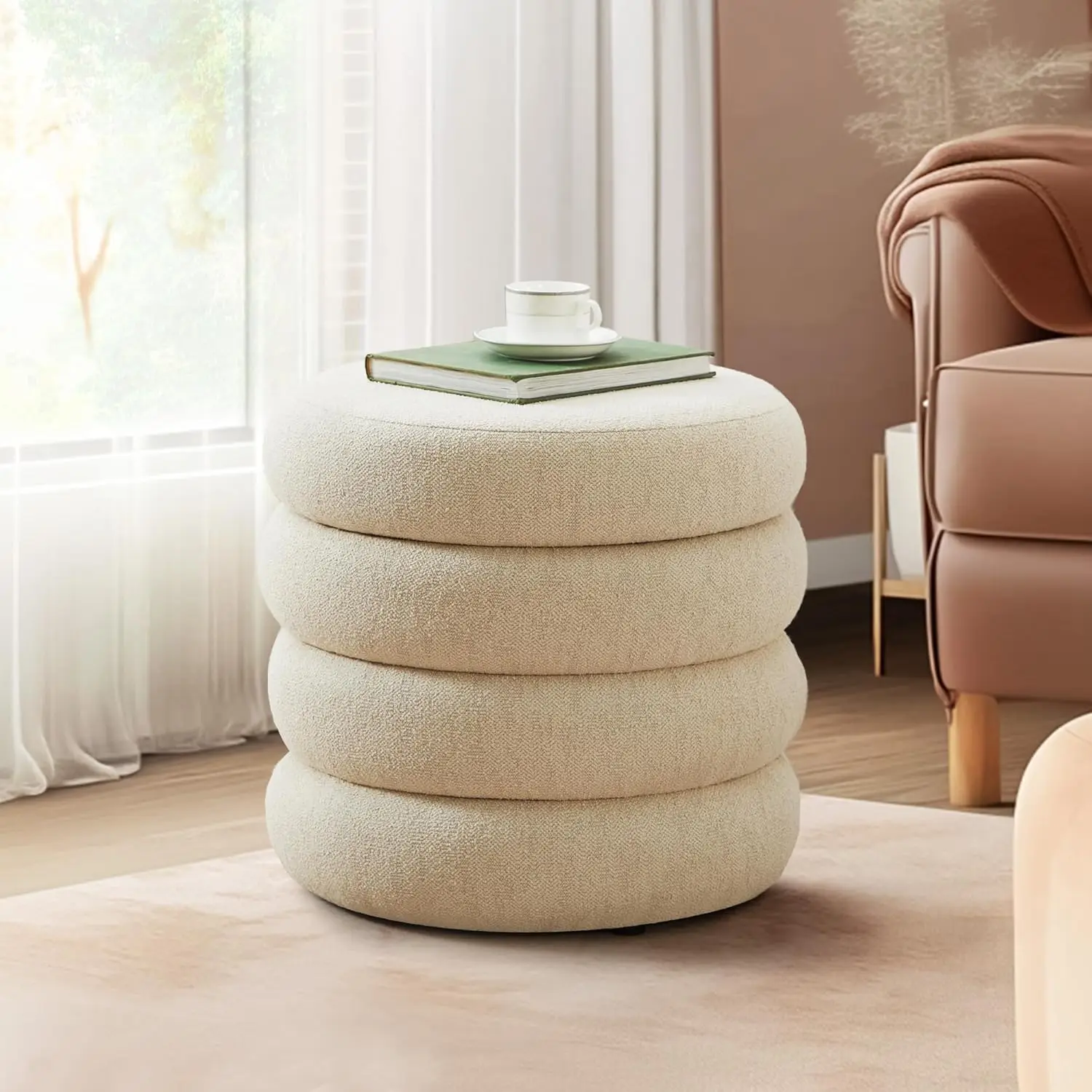 20.1″ Round Sherpa Pouf Ottoman – Storage Footrest & Stylish Seat Pakagi 7 20.1″ Round Sherpa Pouf Ottoman – Storage Footrest & Stylish Seat Pakagi 7