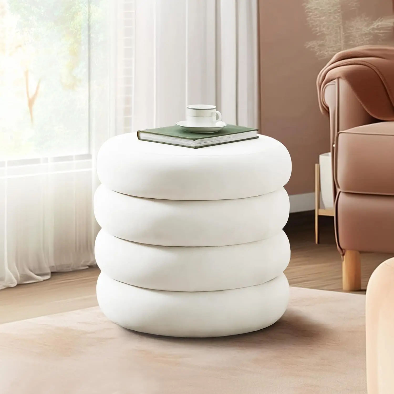 20.1″ Round Sherpa Pouf Ottoman – Storage Footrest & Stylish Seat Pakagi 5 20.1″ Round Sherpa Pouf Ottoman – Storage Footrest & Stylish Seat Pakagi 5