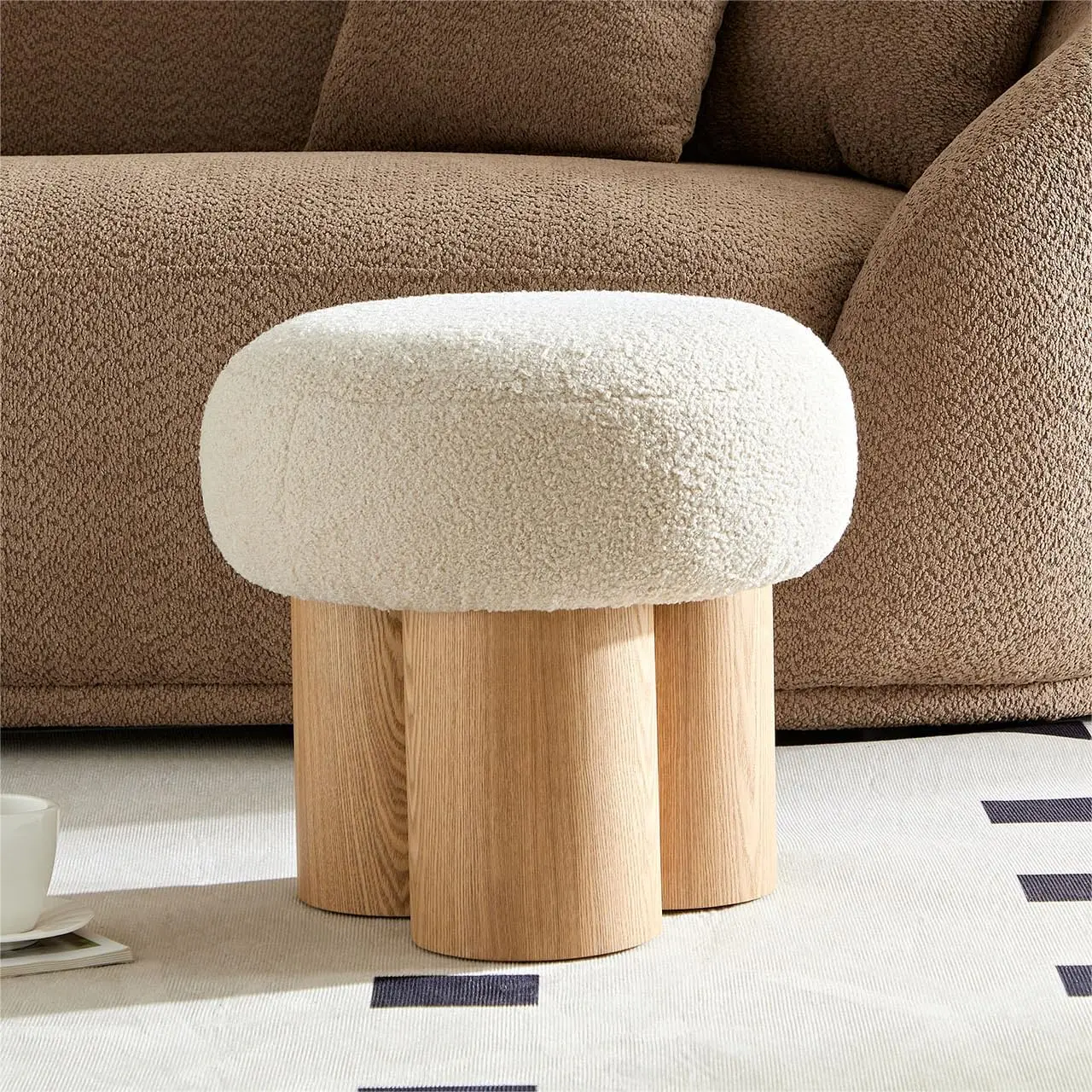 Soft Round Mushroom Pouf Ottoman – Plush Footrest with Non-Skid Base for Living Room, Office & Bedroom Pakagi 7 Soft Round Mushroom Pouf Ottoman – Plush Footrest with Non-Skid Base for Living Room, Office & Bedroom Pakagi 7
