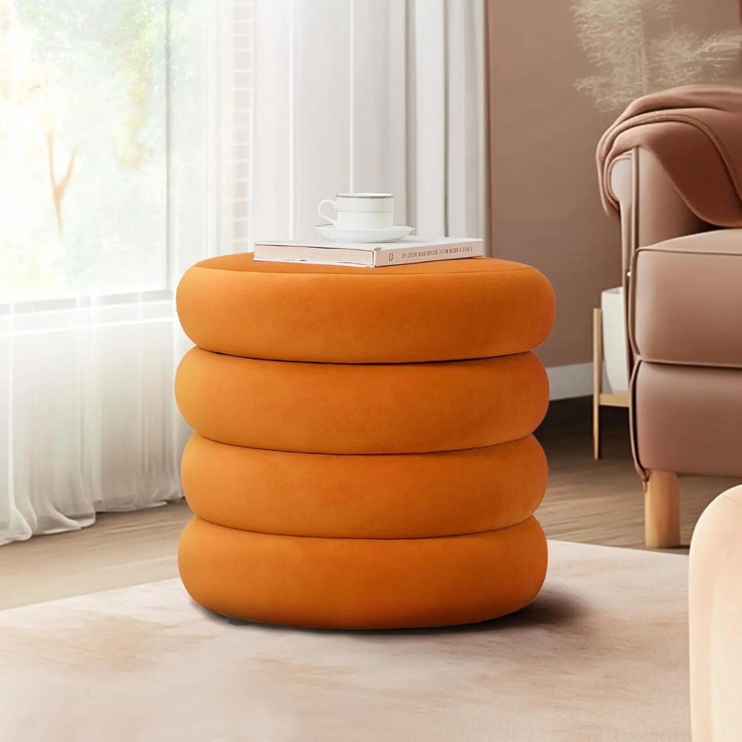 20.1″ Round Sherpa Pouf Ottoman – Storage Footrest & Stylish Seat Pakagi 9 20.1″ Round Sherpa Pouf Ottoman – Storage Footrest & Stylish Seat Pakagi 9